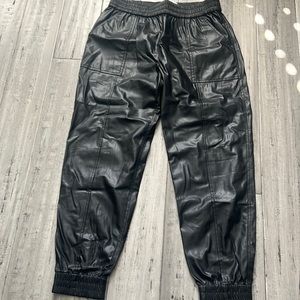 Faux leather jogger